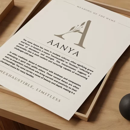 Aanya Name Meaning Art Print