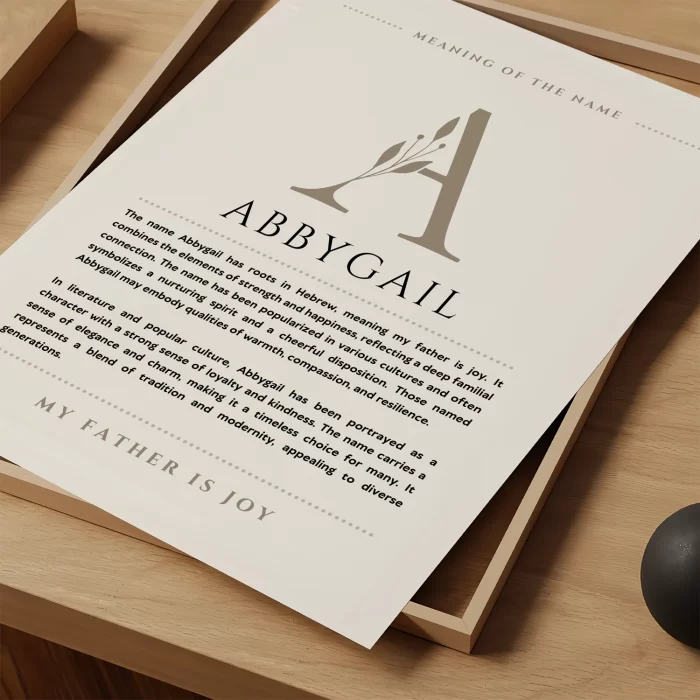 Abbygail Name Meaning Art Print - Image 1