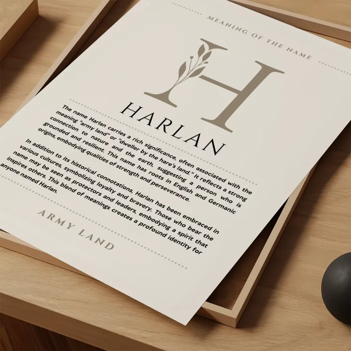 Harlan Name Meaning Art Print - Image 1