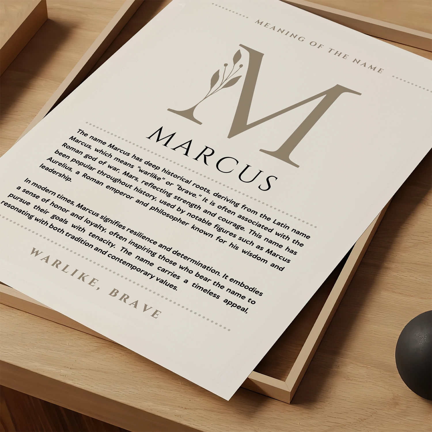 Marcus_Name_Meaning_Art_Print_1.webp Marcus Name Meaning Art Print - Image 1