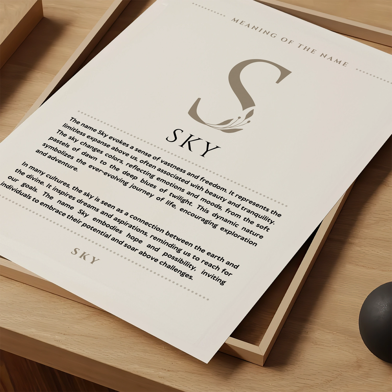 Sky_Name_Meaning_Art_Print_1.webp Sky Name Meaning Art Print - Image 1