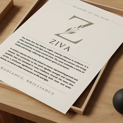 Ziva Name Meaning Art Print