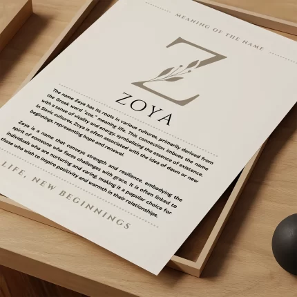 Zoya Name Meaning Art Print